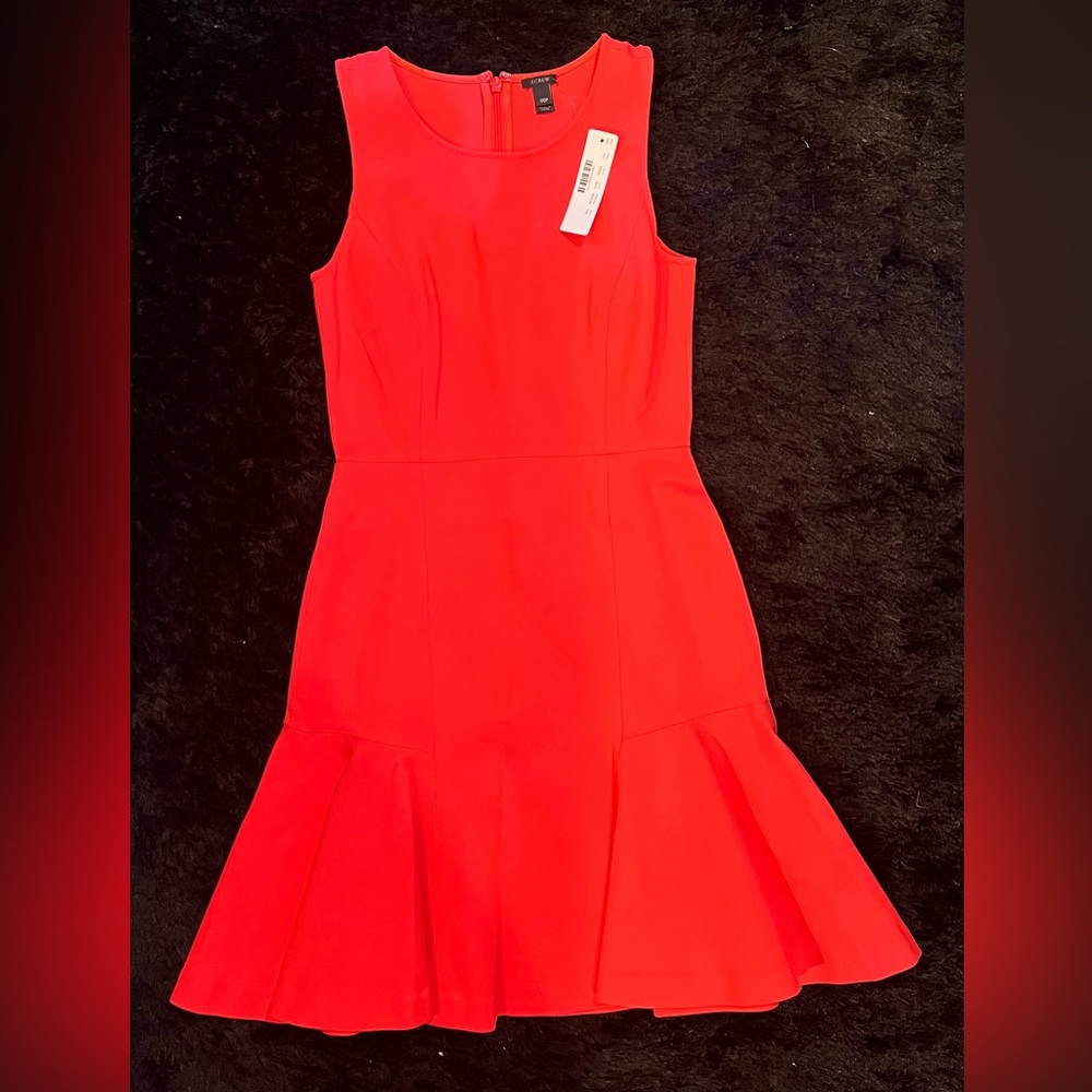 NWT JCREW CORAL PEPLUM DRESS SIZE 00 PETITE